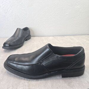 Rockport Slip On Loafers Mens Size 10.5 Black Leather Preppy Comfort Dress Shoes